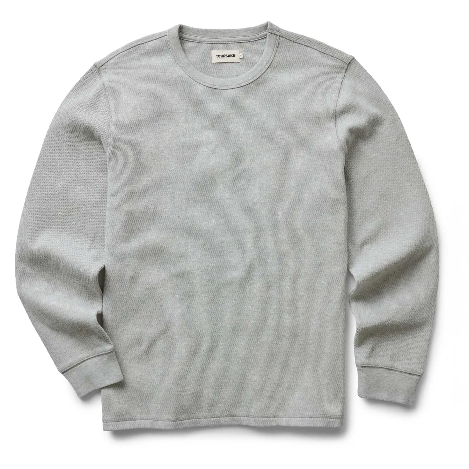 The Organic Cotton Waffle Crew | Heather Grey | Taylor Stitch sold by Man Ready