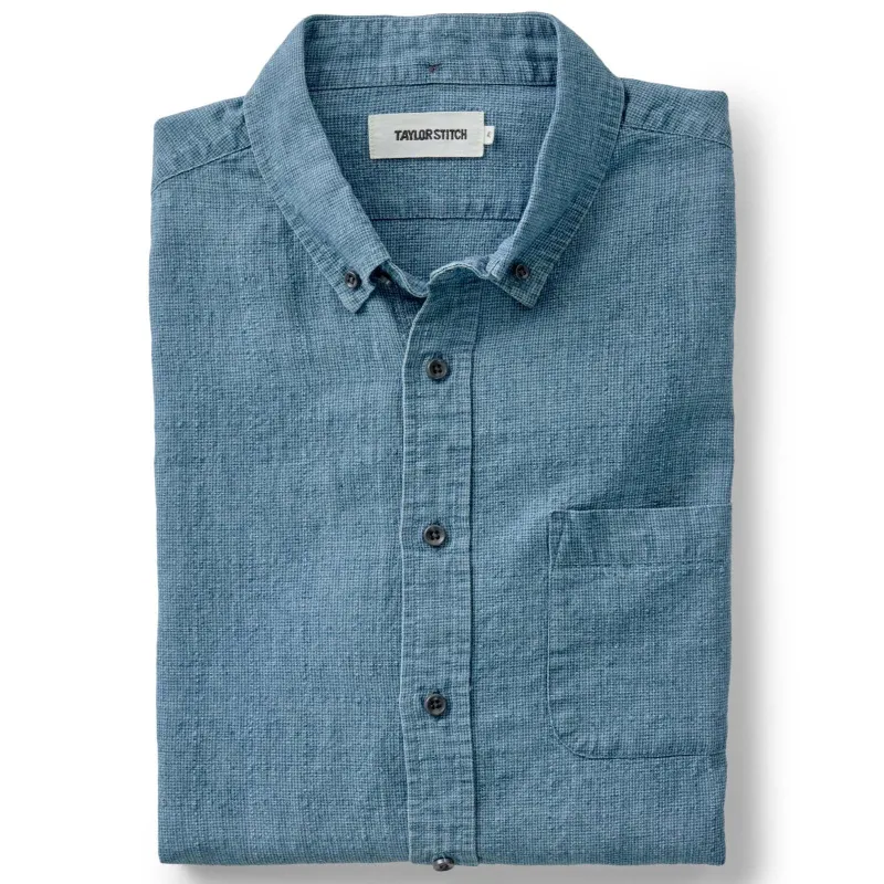 The Jack | Indigo Check Linen | Taylor Stitch sold by Man Ready