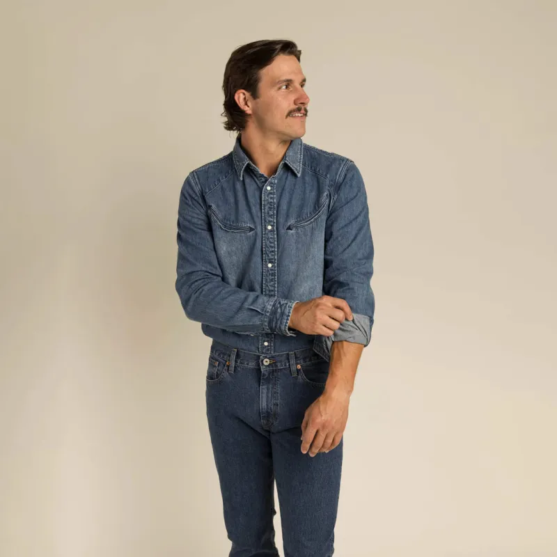 Yoakam Pearl Snap Shirt | Classic Denim | Sendero Provisions Co. sold by Man Ready
