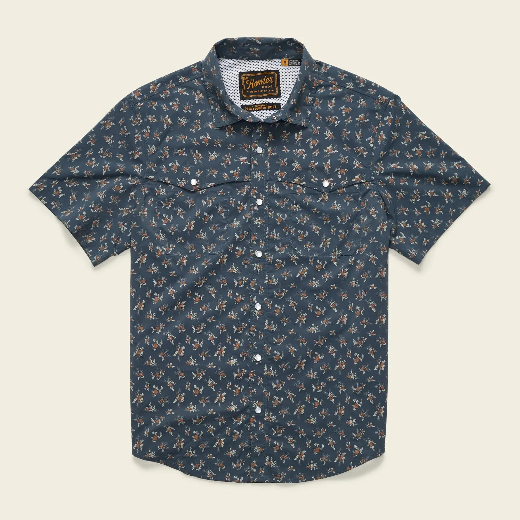 Open Country Tech Shirt | Rancher Floral : Dark Slate | Howler Bros sold by Man Ready