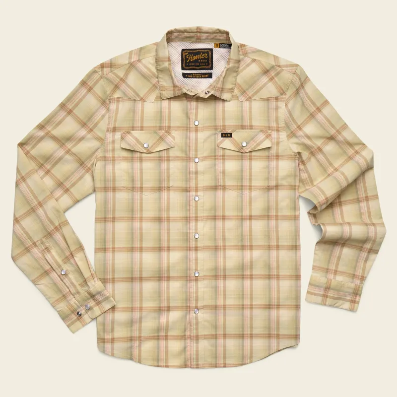 H Bar B Tech Longsleeve | Isley Plaid : Hemp | Howler Bros sold by Man Ready