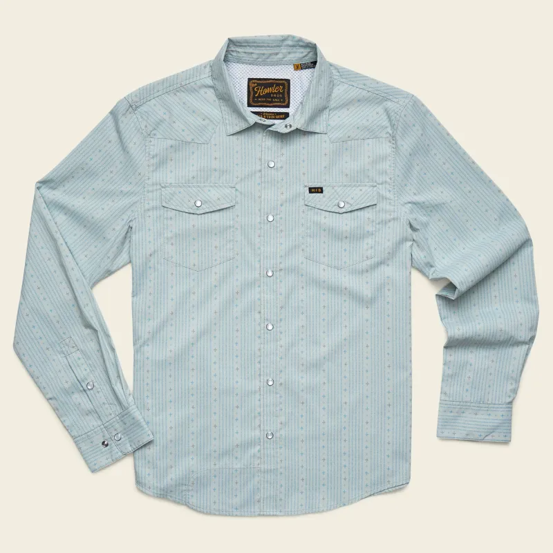 H Bar B Tech Longsleeve | Supernova Stripe : Ash Blue | Howler Bros sold by Man Ready