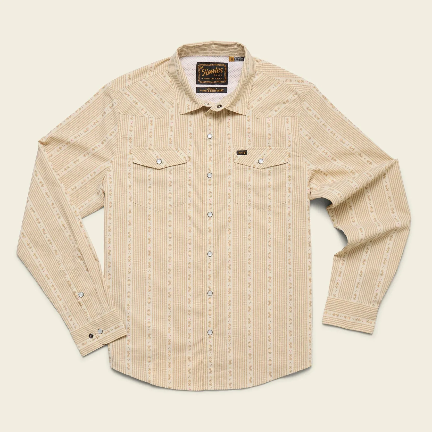 H Bar B Tech Longsleeve | Supernova Stripe : Leche | Howler Bros sold by Man Ready