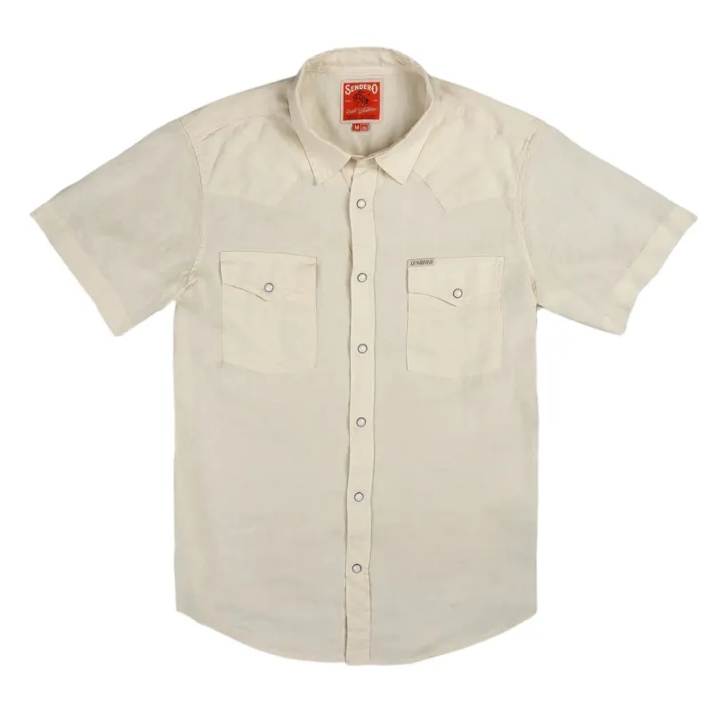 The Wyatt Pearl Snap S/S Solid Shirt | Antique White | Sendero Provisions Co sold by Man Ready