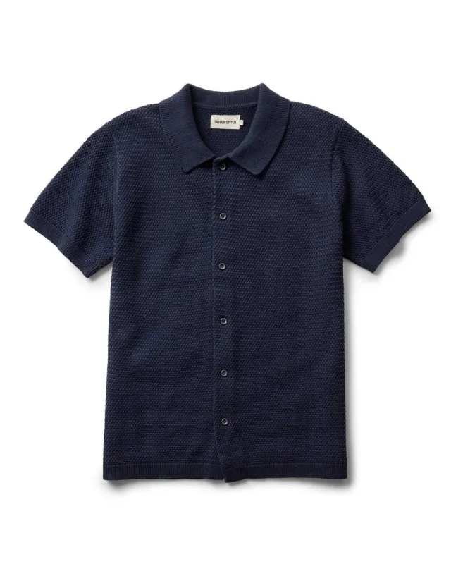 The Button Down Polo | Dark Navy Crochet | Taylor Stitch made by Taylor Stitch