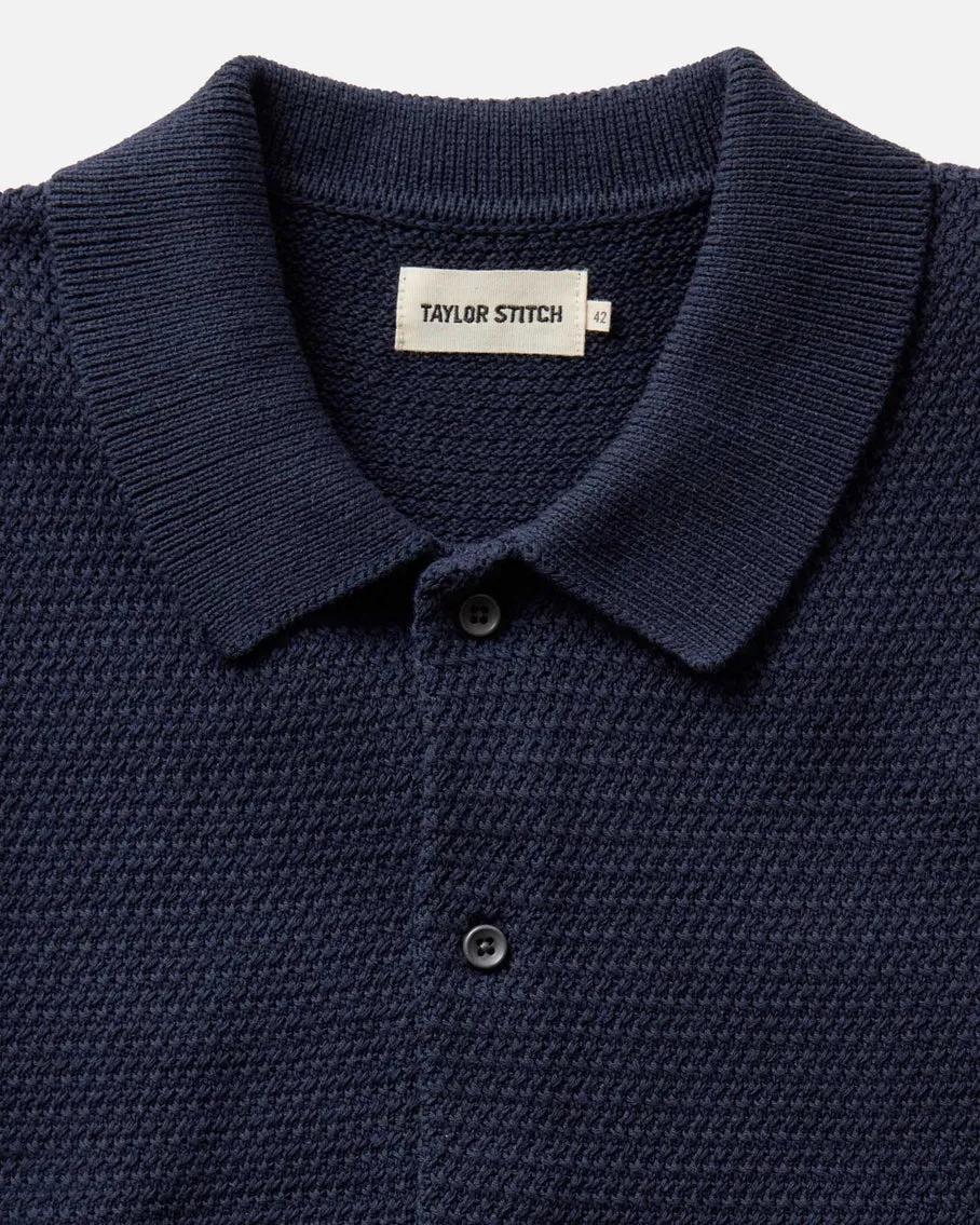The Button Down Polo | Dark Navy Crochet | Taylor Stitch sold by Man Ready product image thumbnail 2