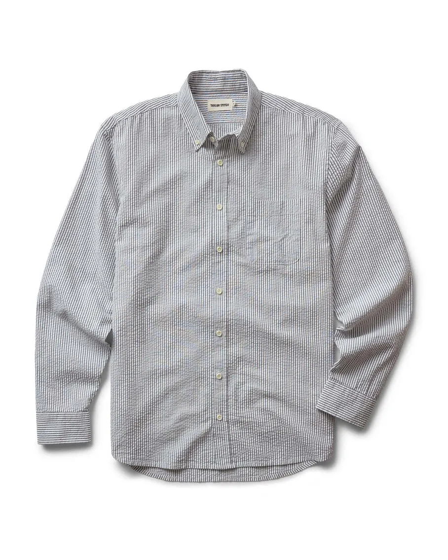 The Jack | Navy Stripe Seersucker | Taylor Stitch sold by Man Ready