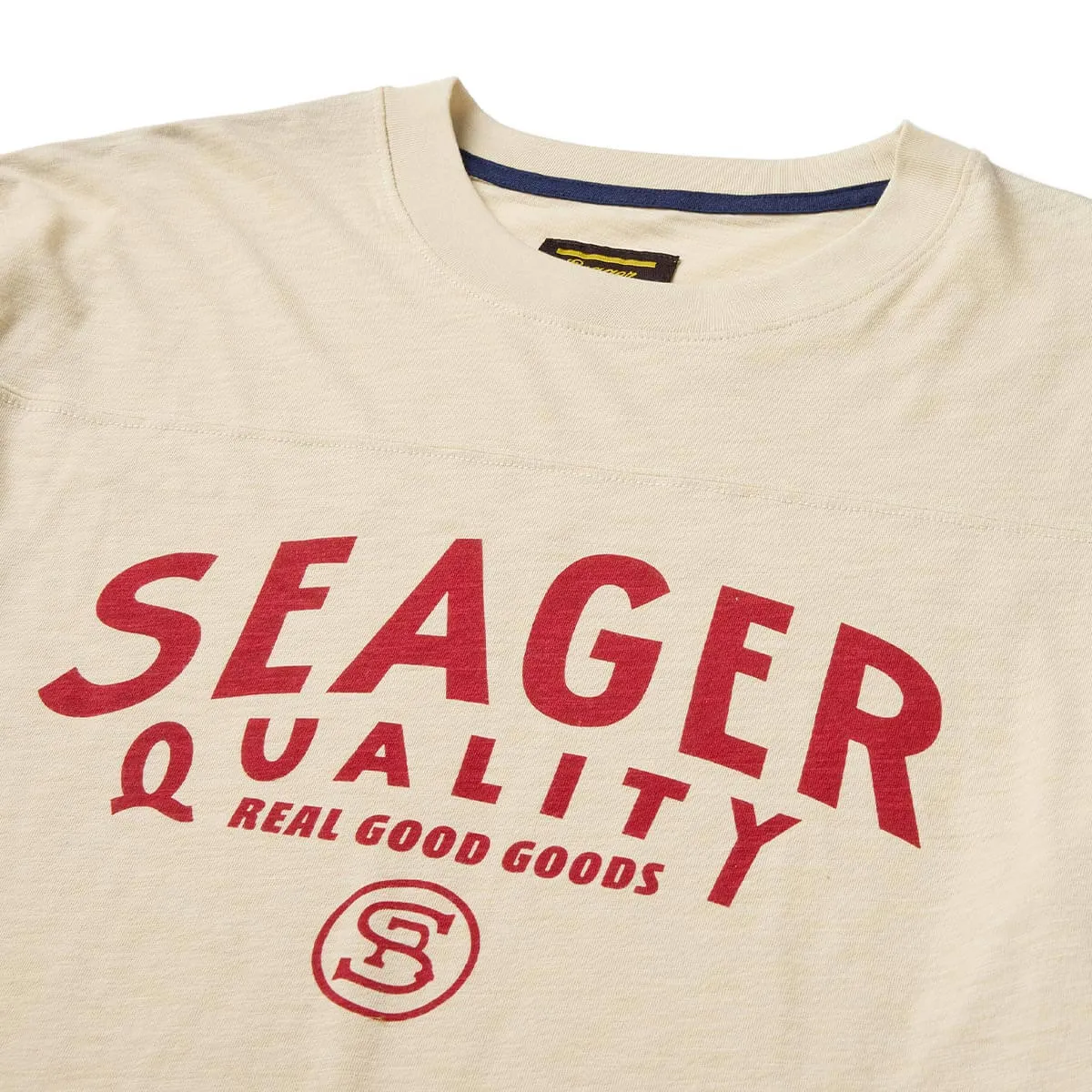 Riggins Crew Tee | Cream | Seager Co. sold by Man Ready product image thumbnail 3