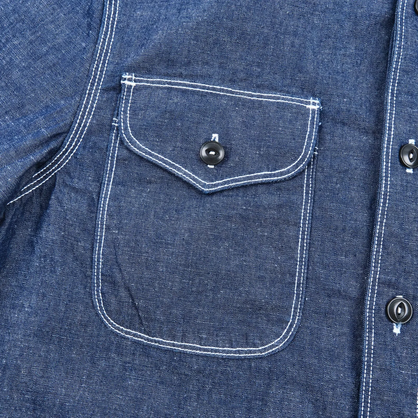 Lambert Shirt | Slate Chambray | Freenote Cloth sold by Man Ready product image thumbnail 3