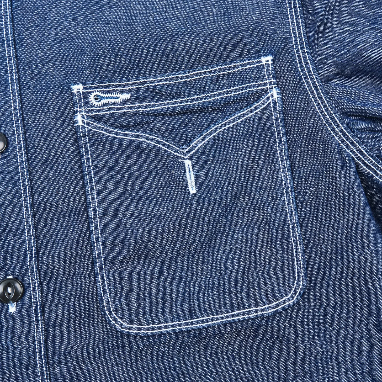 Lambert Shirt | Slate Chambray | Freenote Cloth sold by Man Ready product image thumbnail 4