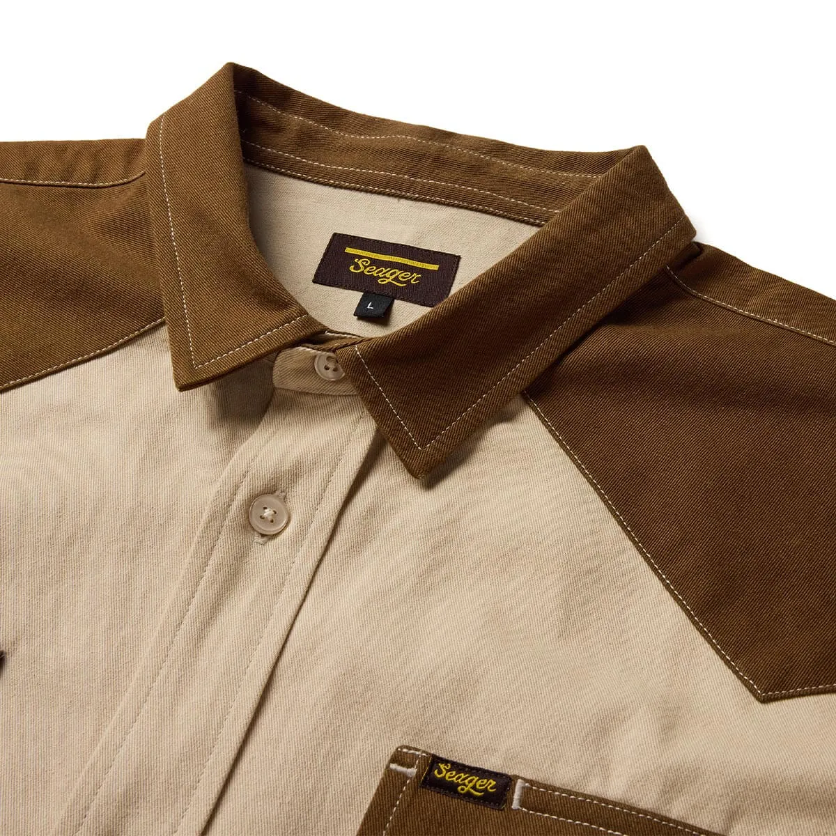 Amarillo S/S Shirt | Tan Vintage | Seager Co. sold by Man Ready product image thumbnail 3