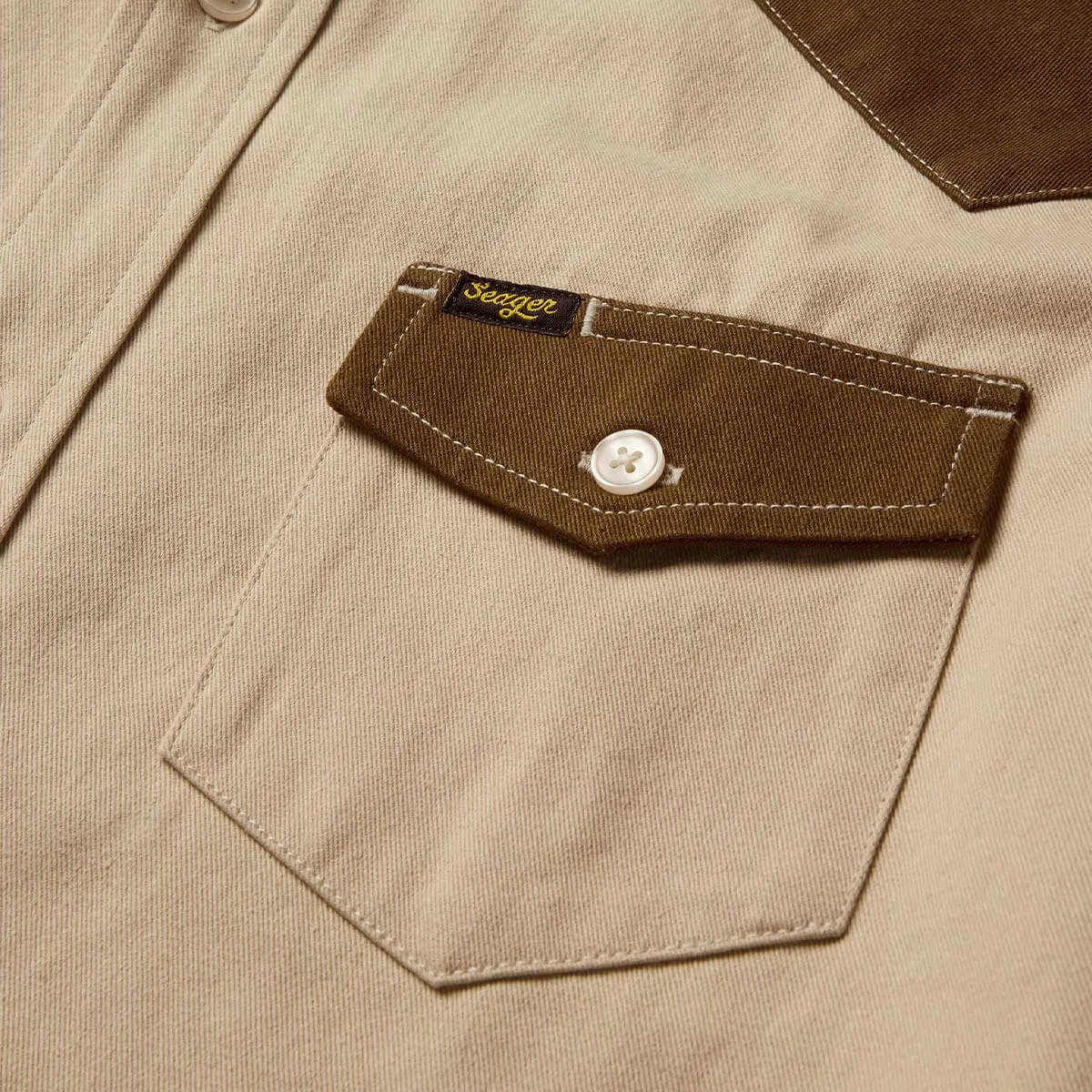 Amarillo S/S Shirt | Tan Vintage | Seager Co. sold by Man Ready product image thumbnail 4