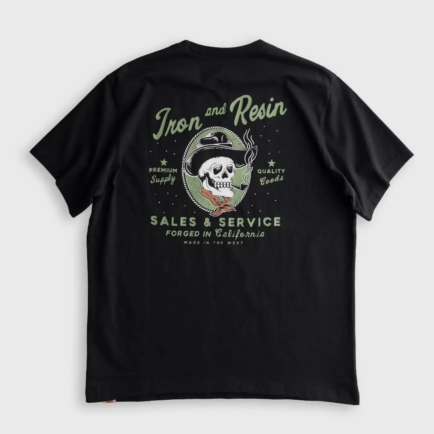 Old Cowboy Pocket Tee | Black | Iron & Resin sold by Man Ready