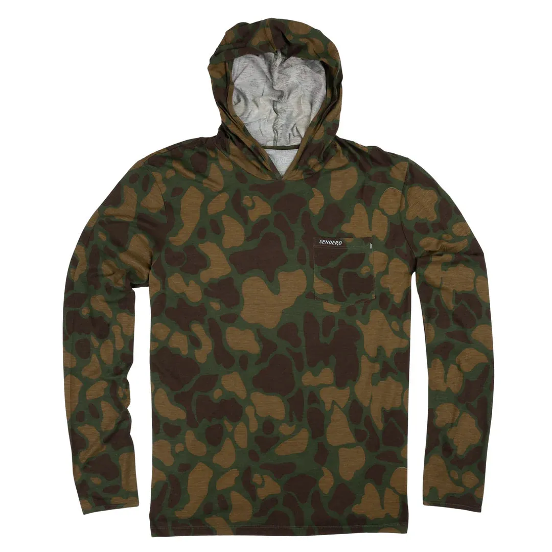 Yucatan Bamboo Hoodie Tech Shirt | Forest Camo | Sendero Provisions Co sold by Man Ready
