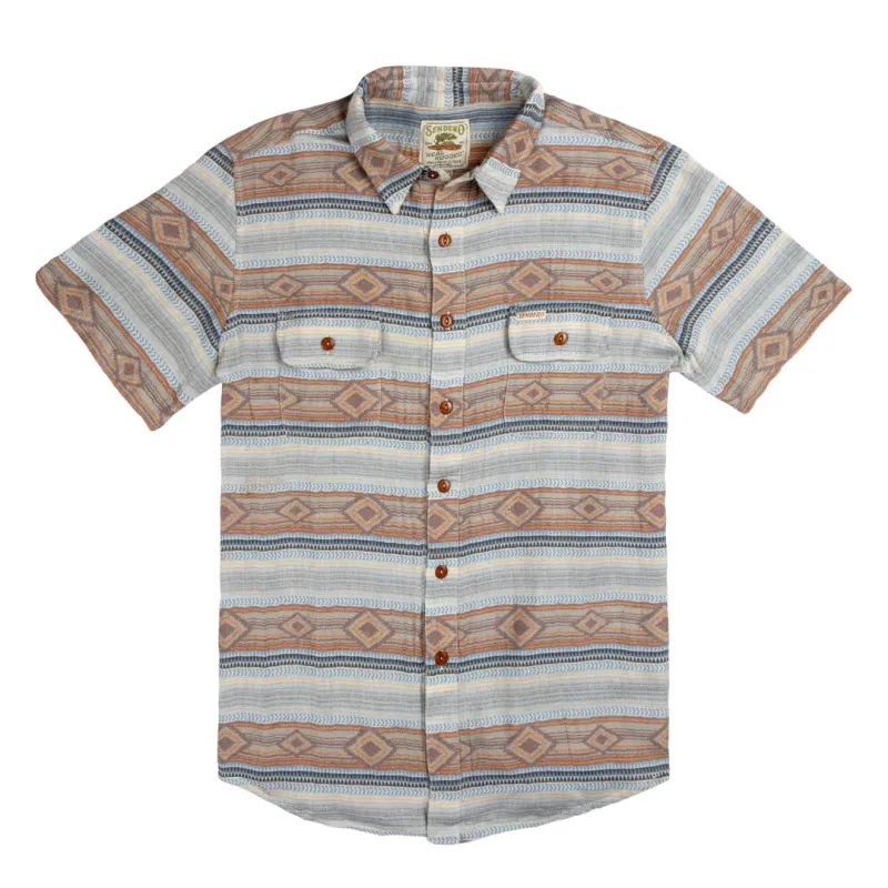 Boquillas Shirt | Sonoita Stripe: Brown/Blue | Sendero Provisions Co made by Sendero Provisions CO