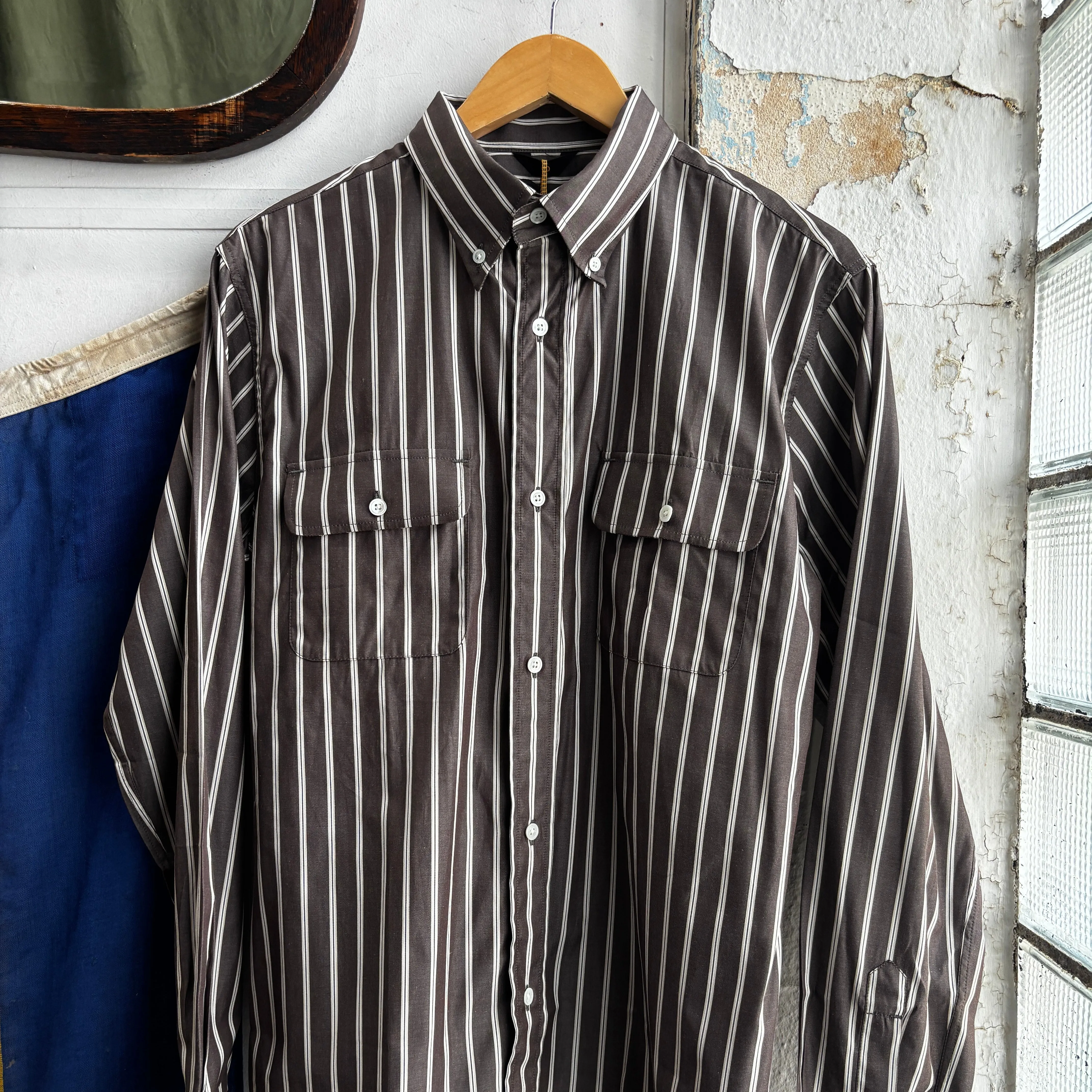 H. West Shirt | Brown & Beige | Indigofera sold by Man Ready
