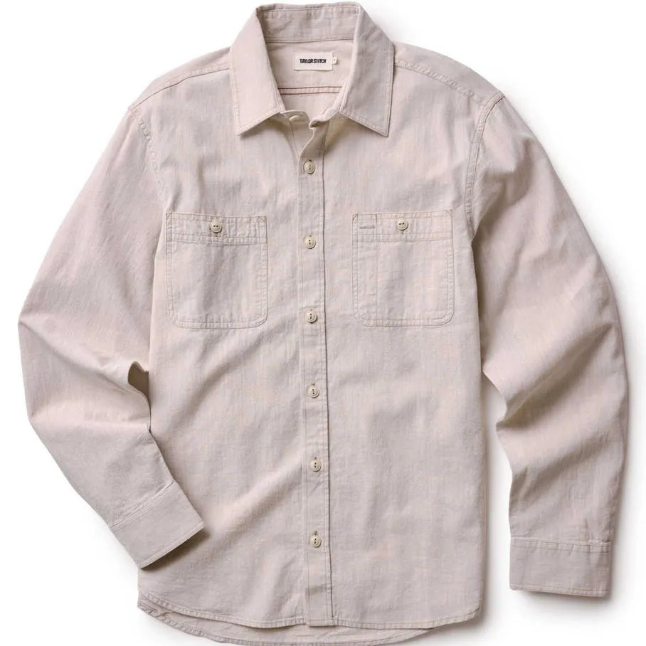 The Foundry Shirt | Natural Chambray | Taylor Stitch sold by Man Ready