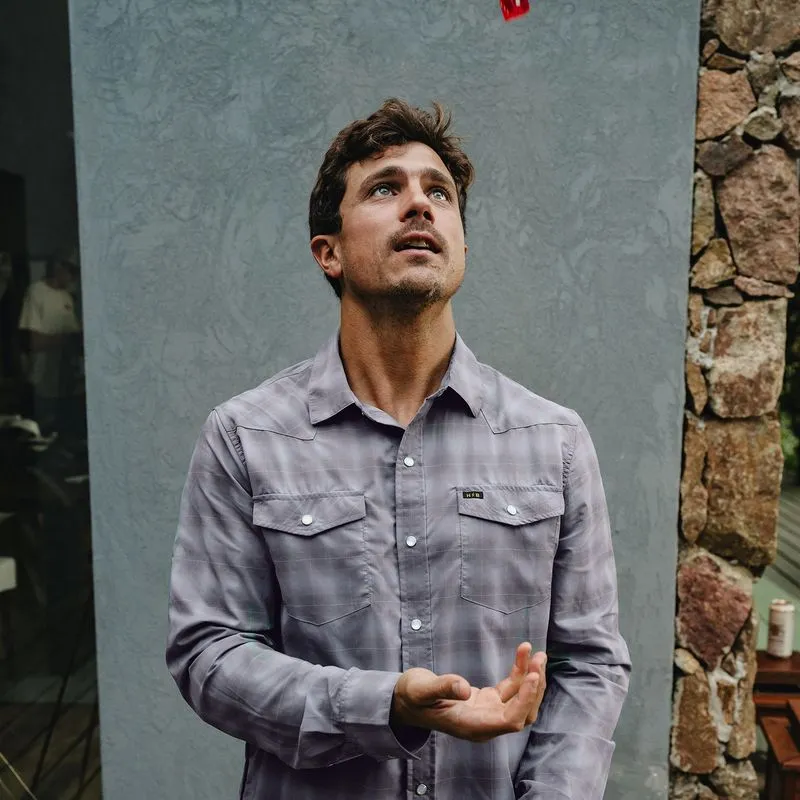 H Bar B Tech Longsleeve | Kent Plaid : Tradewinds | Howler Bros sold by Man Ready product image thumbnail 5