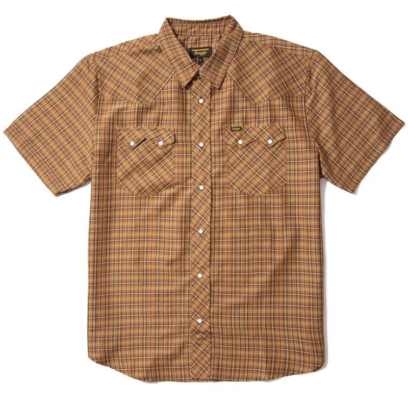 Sawtoof S/S Shirt | Gold Mini Check Plaid | Seager Co. made by Seager