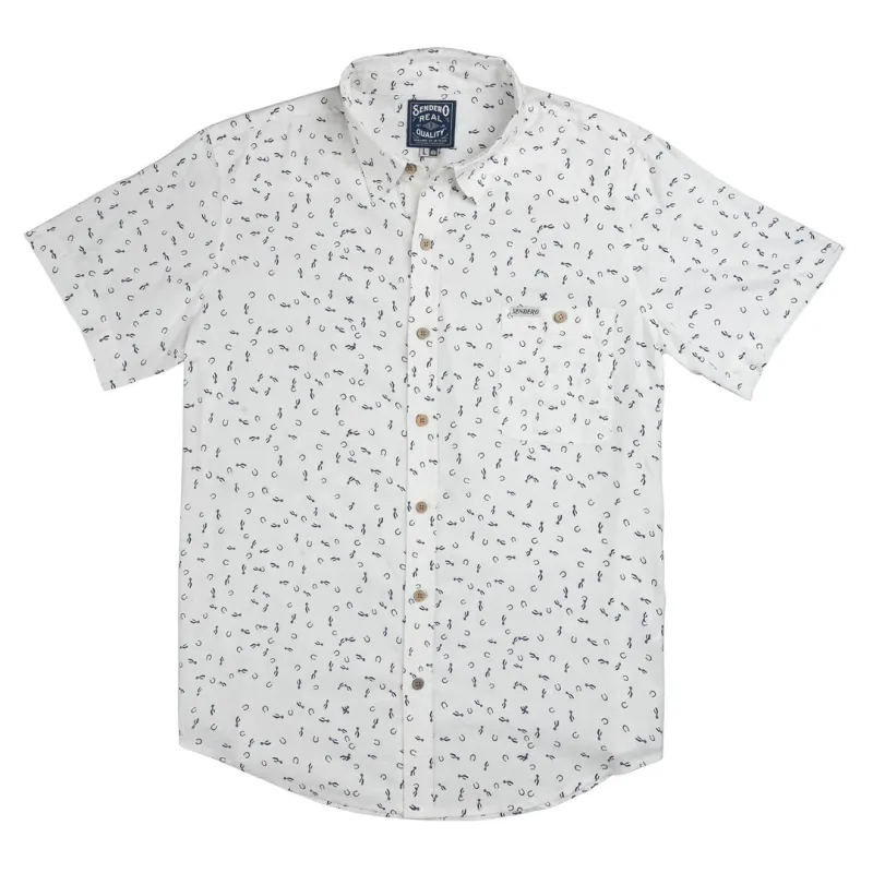 City Slicker Button Up Short Sleeve | Best Of Luck - White | Sendero Provisions Co made by Sendero Provisions CO