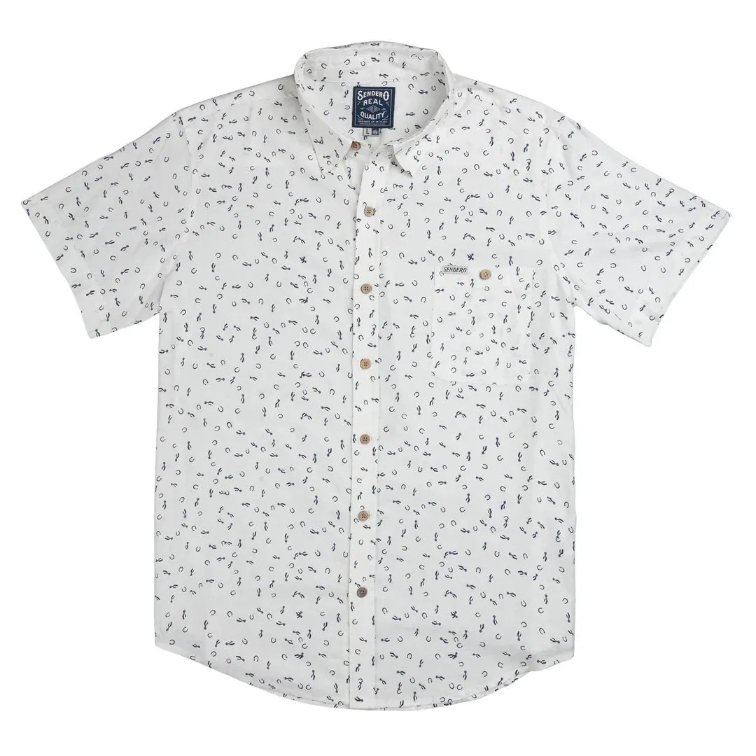 City Slicker Button Up Short Sleeve | Best Of Luck - White | Sendero Provisions Co sold by Man Ready