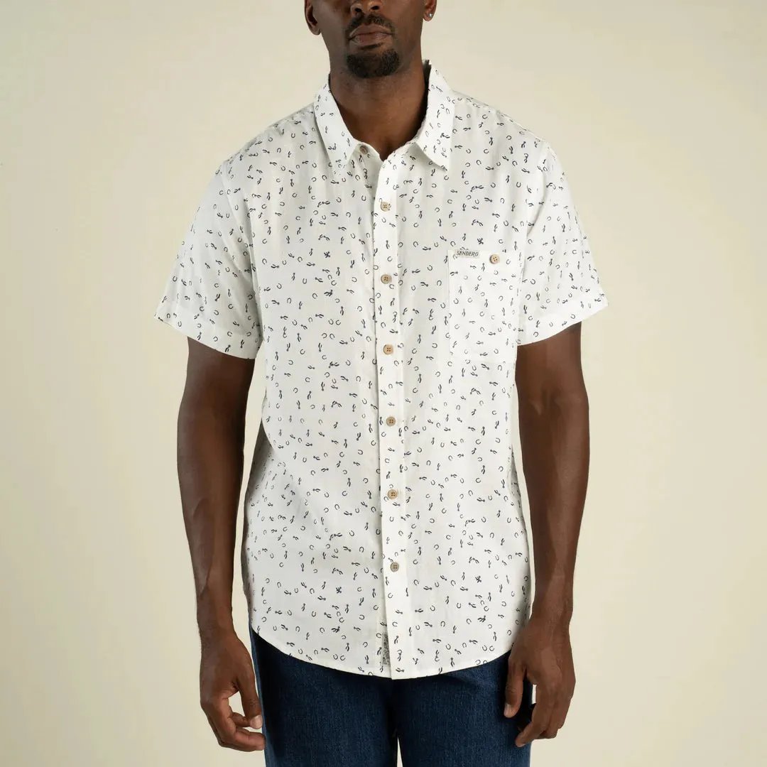 City Slicker Button Up Short Sleeve | Best Of Luck - White | Sendero Provisions Co sold by Man Ready product image thumbnail 2