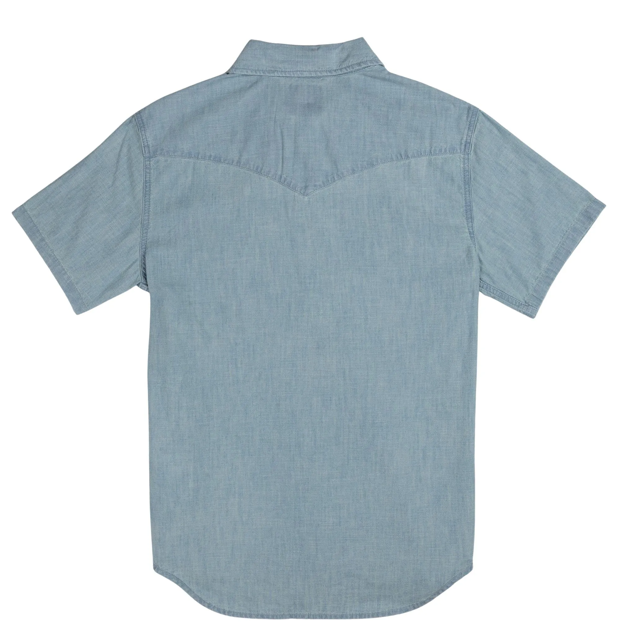 The Wyatt Pearl Snap S/S Denim Shirt | Washed Indigo Chambray | Sendero Provisions Co sold by Man Ready product image thumbnail 2