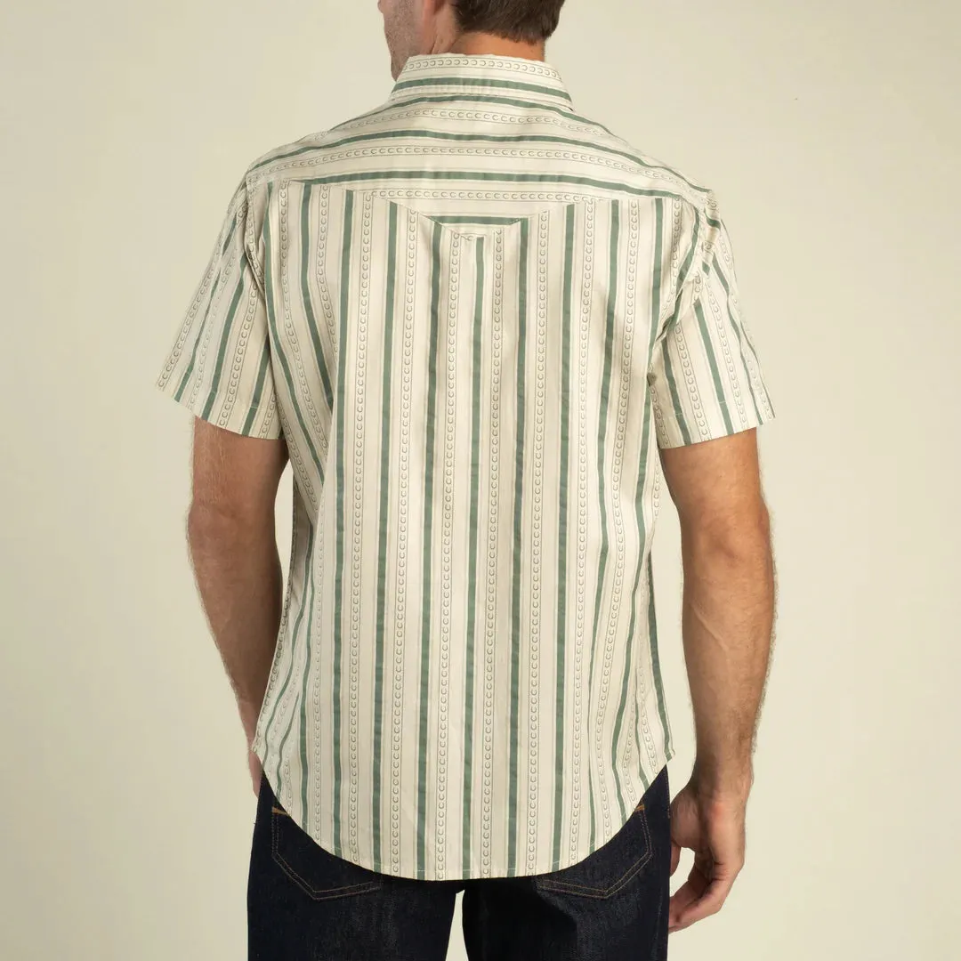 The Wyatt Pearl Snap S/S Shirt | Horseshoe Stripe Aloe | Sendero Provisions Co sold by Man Ready product image thumbnail 3