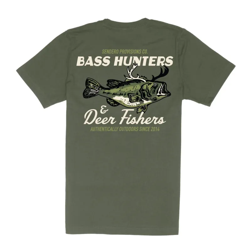 Deer Fishers Tee | Army Green | Sendero Provisions Co made by Sendero Provisions CO