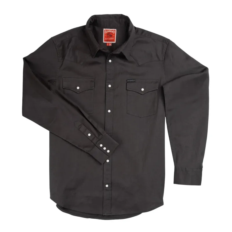 Wyatt Western Pearl Snap Solid Shirt | Basalt | Sendero Provisions Co made by Sendero Provisions CO