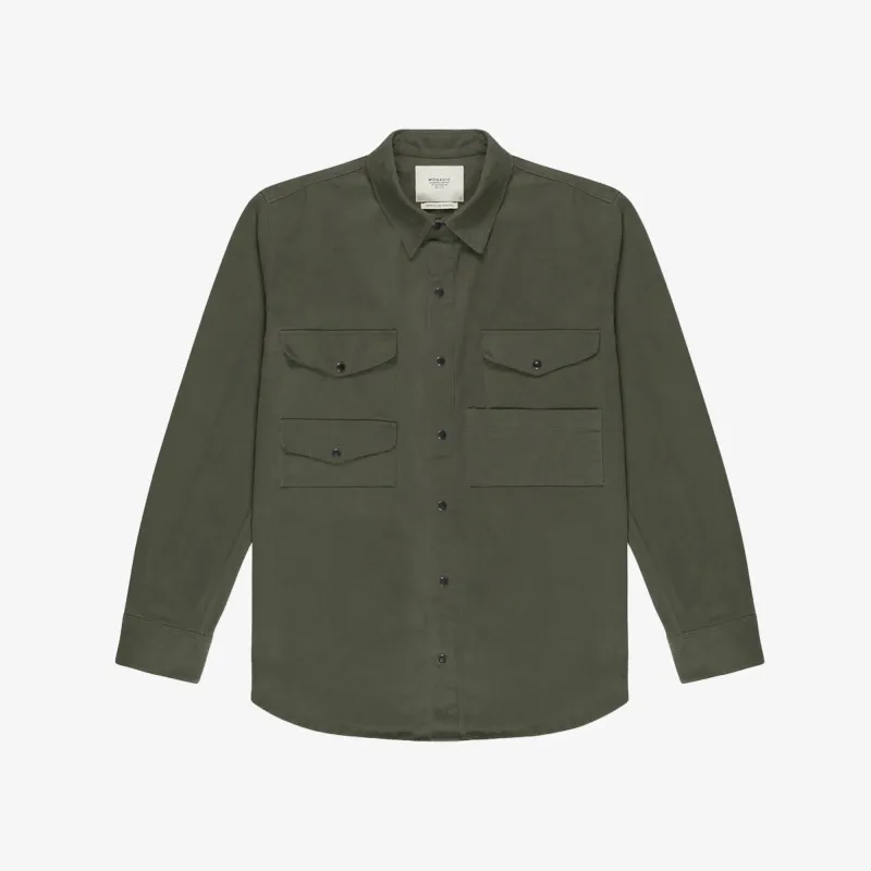 Cahill Long Sleeve Shirt | Sage | Monadic Clothing made by Man Ready