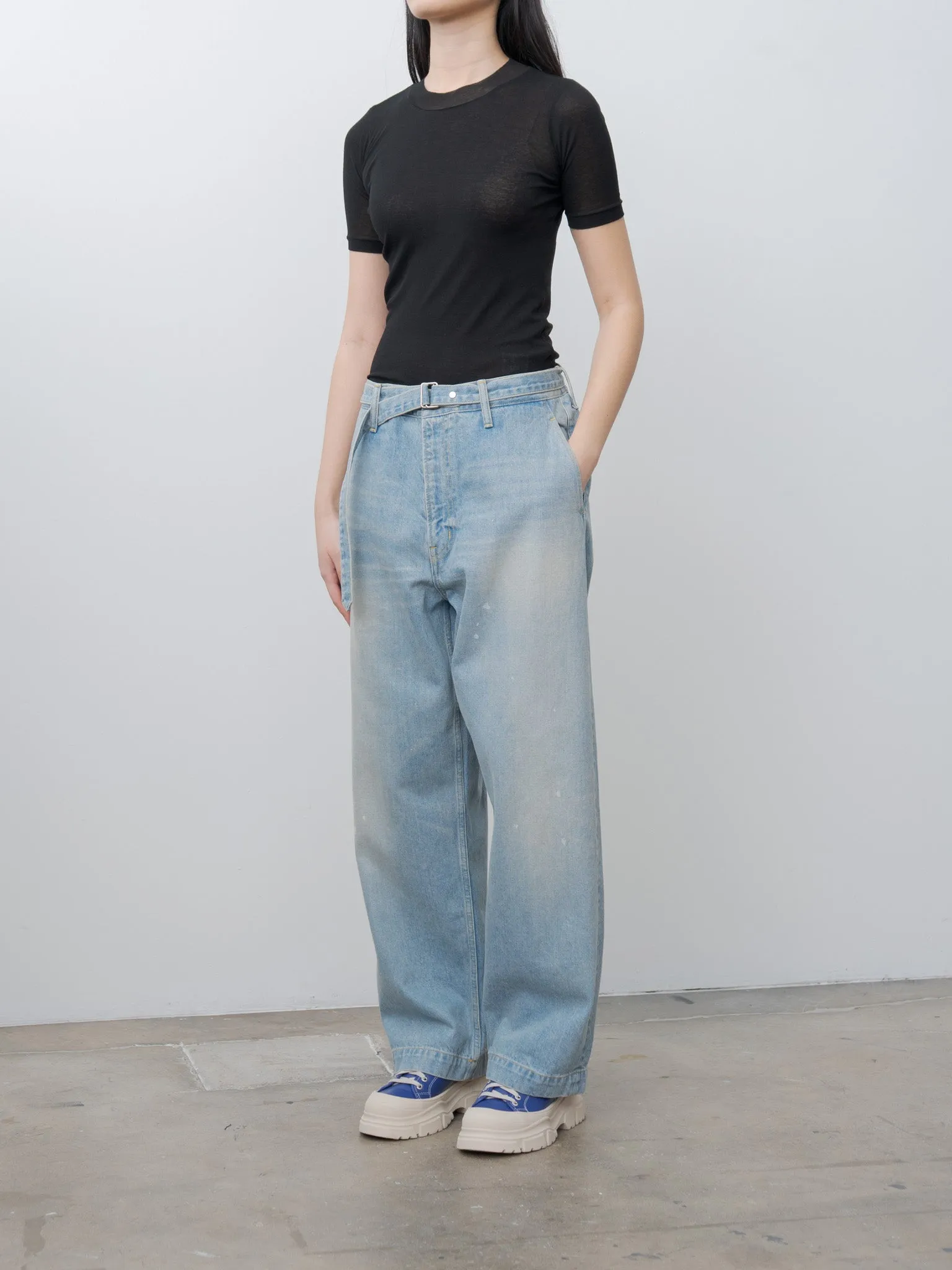 Belted Trousers - Light Indigo sold by Namu Shop product image thumbnail 3