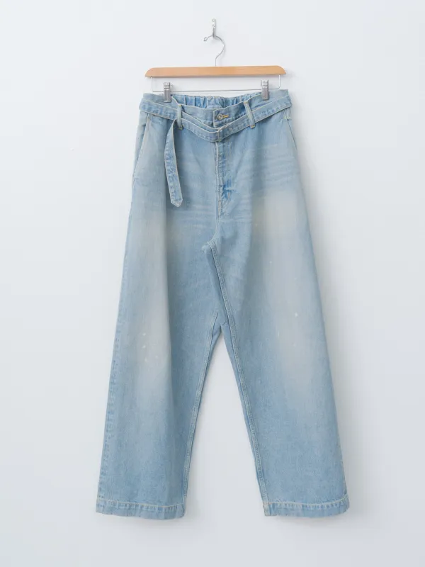 Belted Trousers - Light Indigo sold by Namu Shop