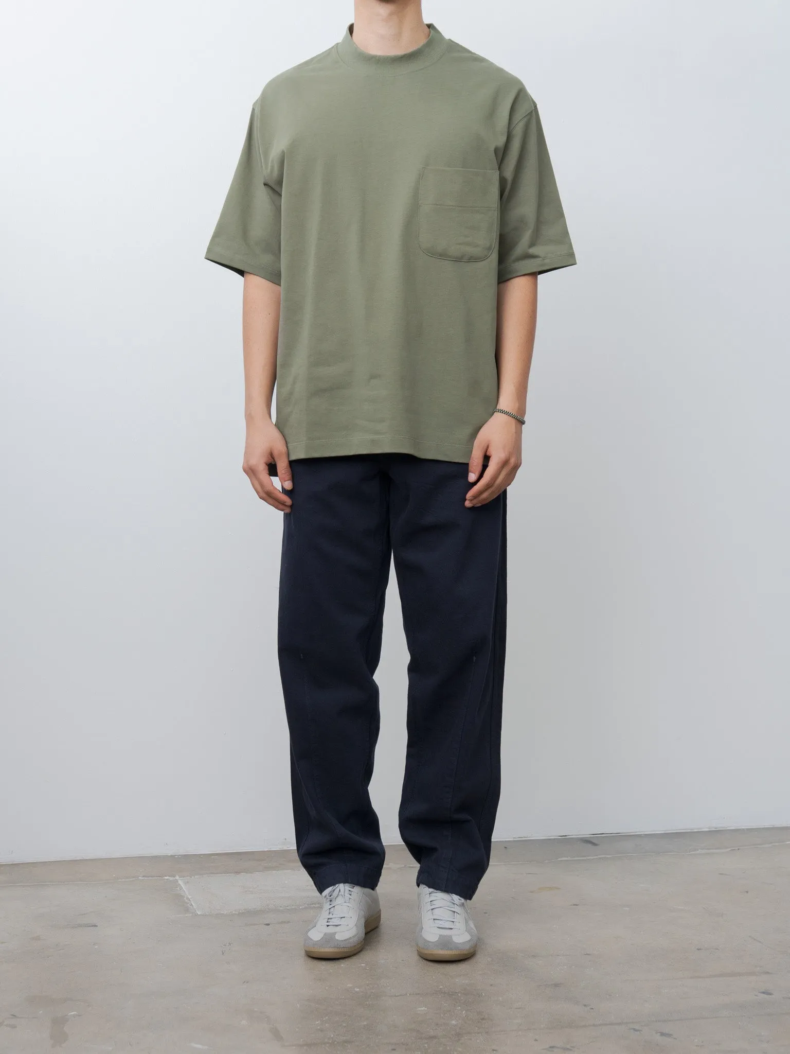 Cotton Mock Neck Pocket T-Shirt - Khaki sold by Namu Shop product image thumbnail 3
