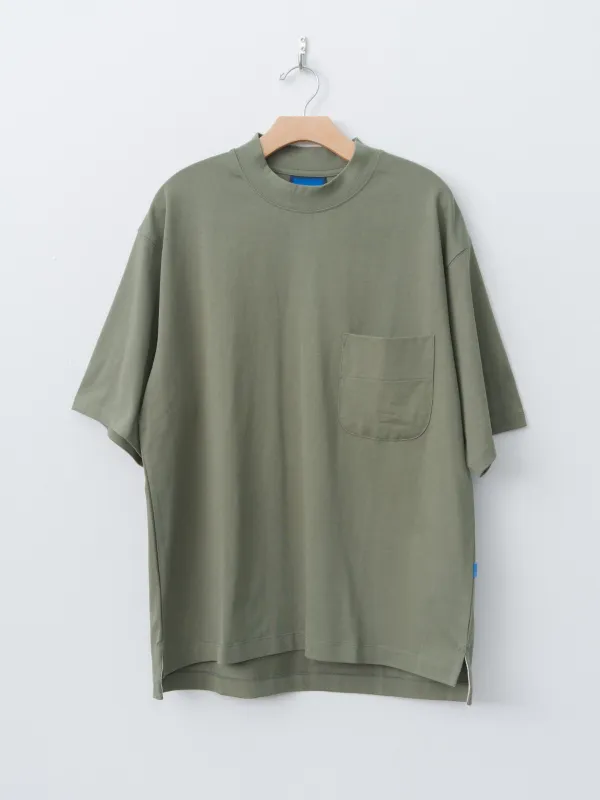Cotton Mock Neck Pocket T-Shirt - Khaki sold by Namu Shop