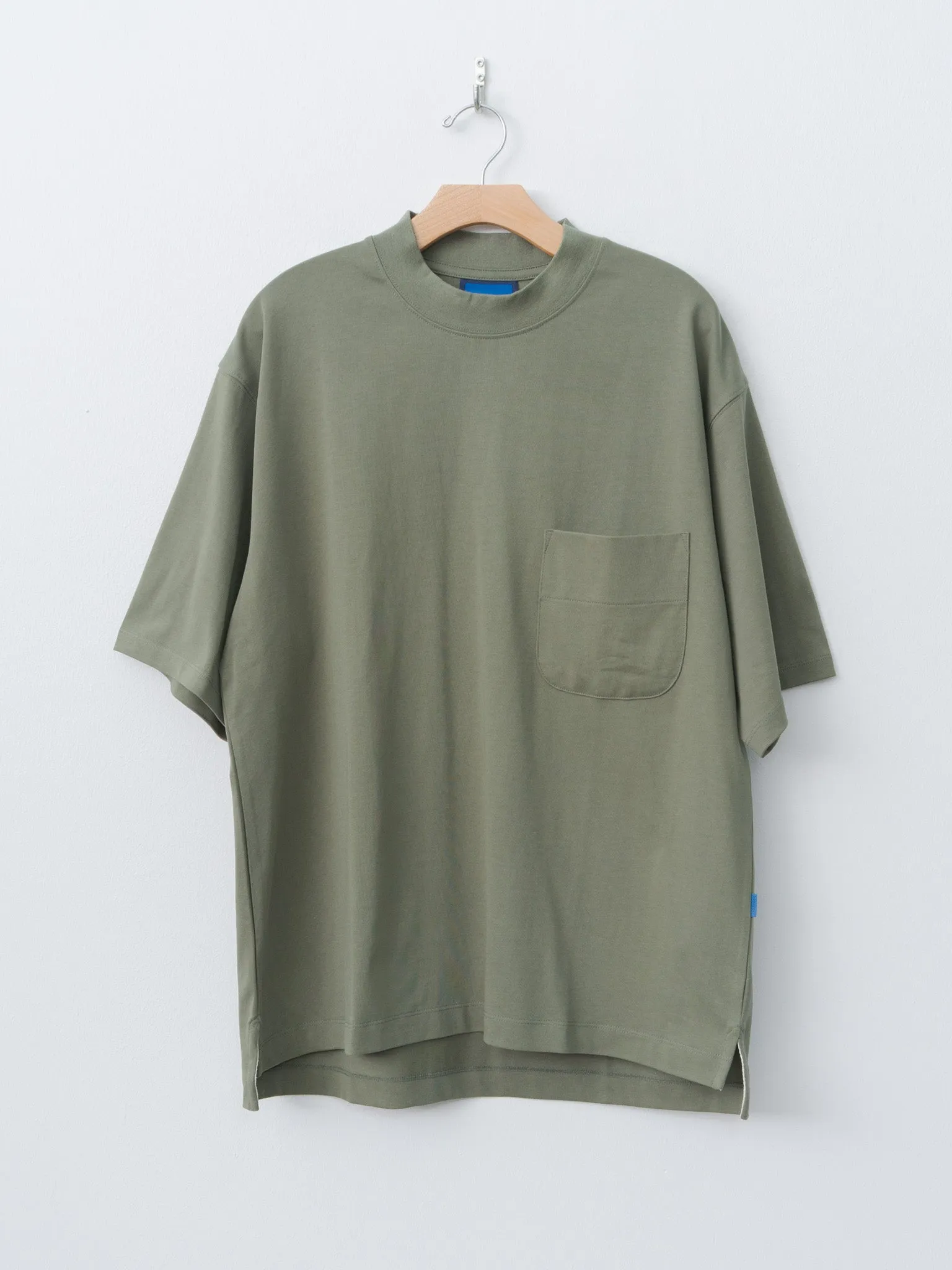 Cotton Mock Neck Pocket T-Shirt - Khaki sold by Namu Shop