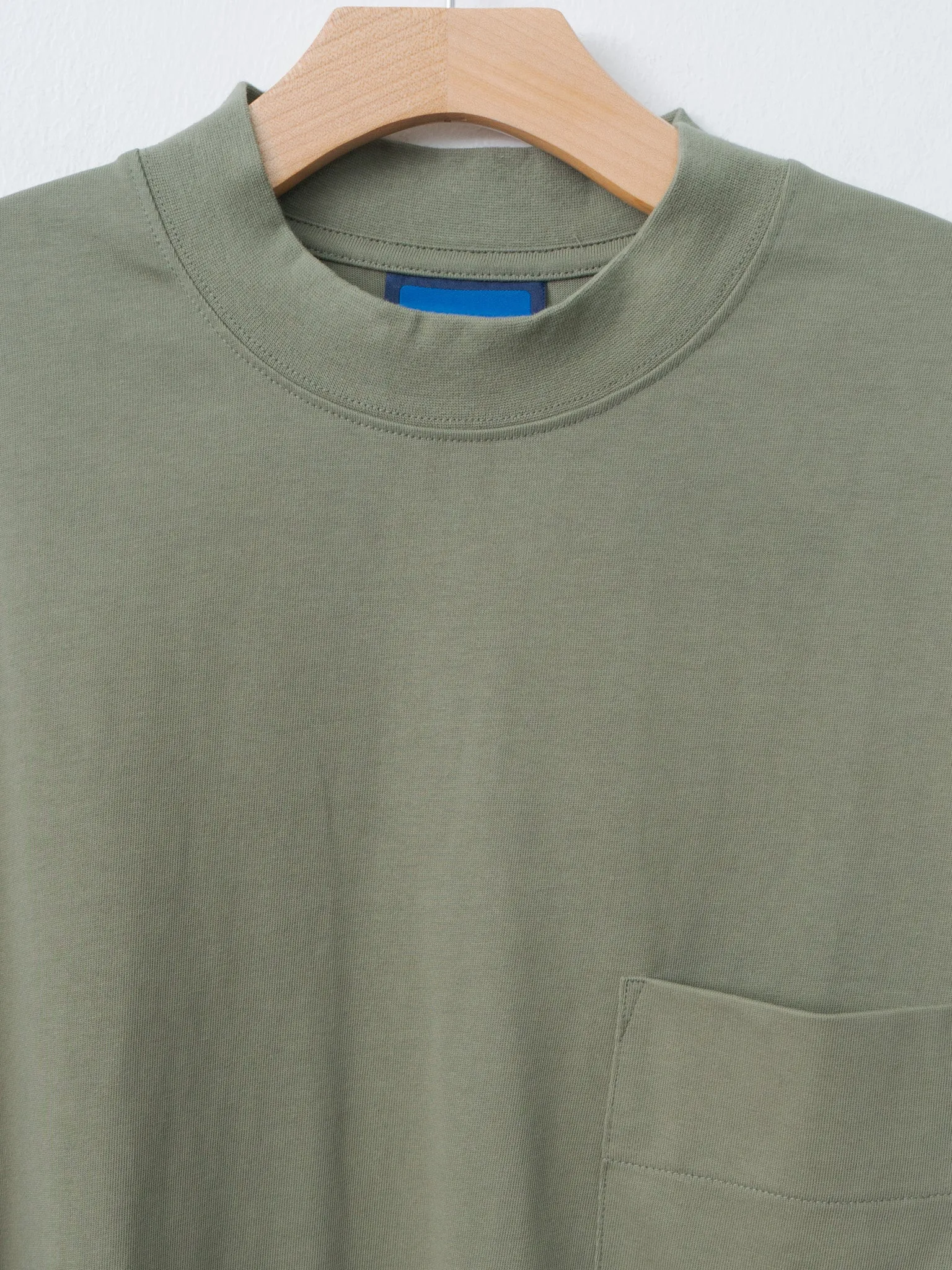 Cotton Mock Neck Pocket T-Shirt - Khaki sold by Namu Shop product image thumbnail 2