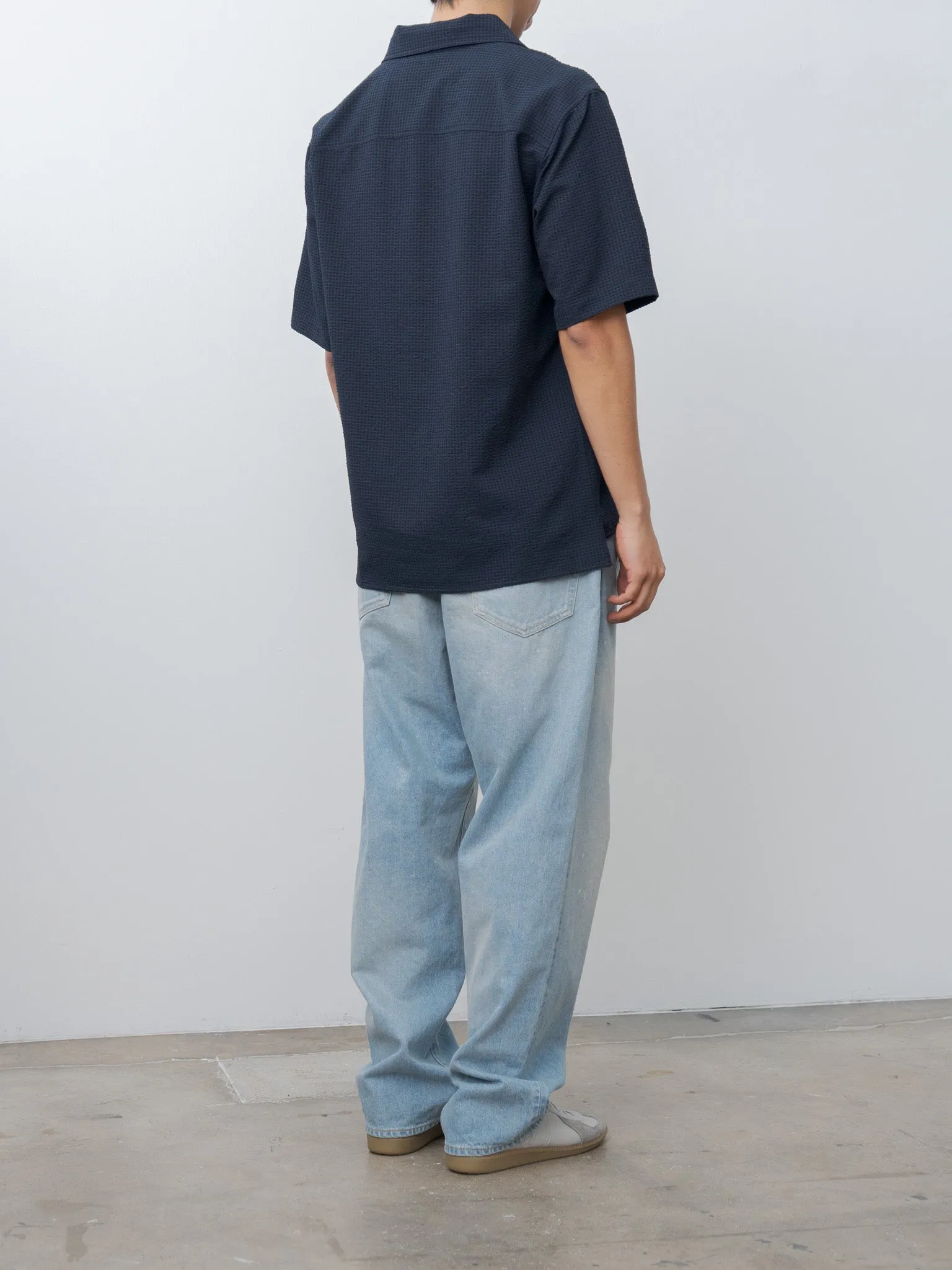 Lightweight Seersucker Summer Shirt - Navy sold by Namu Shop product image thumbnail 3
