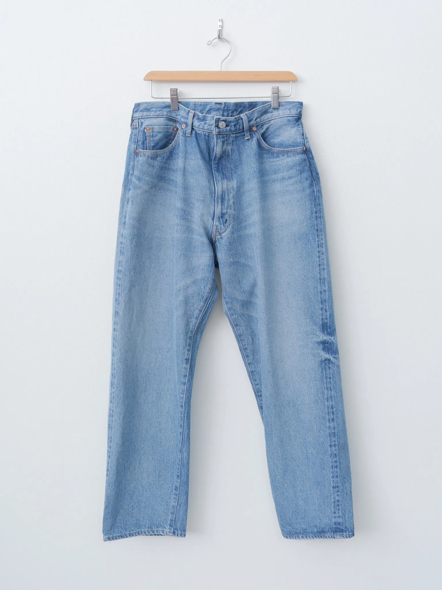 5P Zipper Front Denim Pants - Indigo Vintage Wash sold by Namu Shop