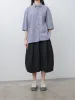 Ella Shirt - Navy Check sold by Namu Shop