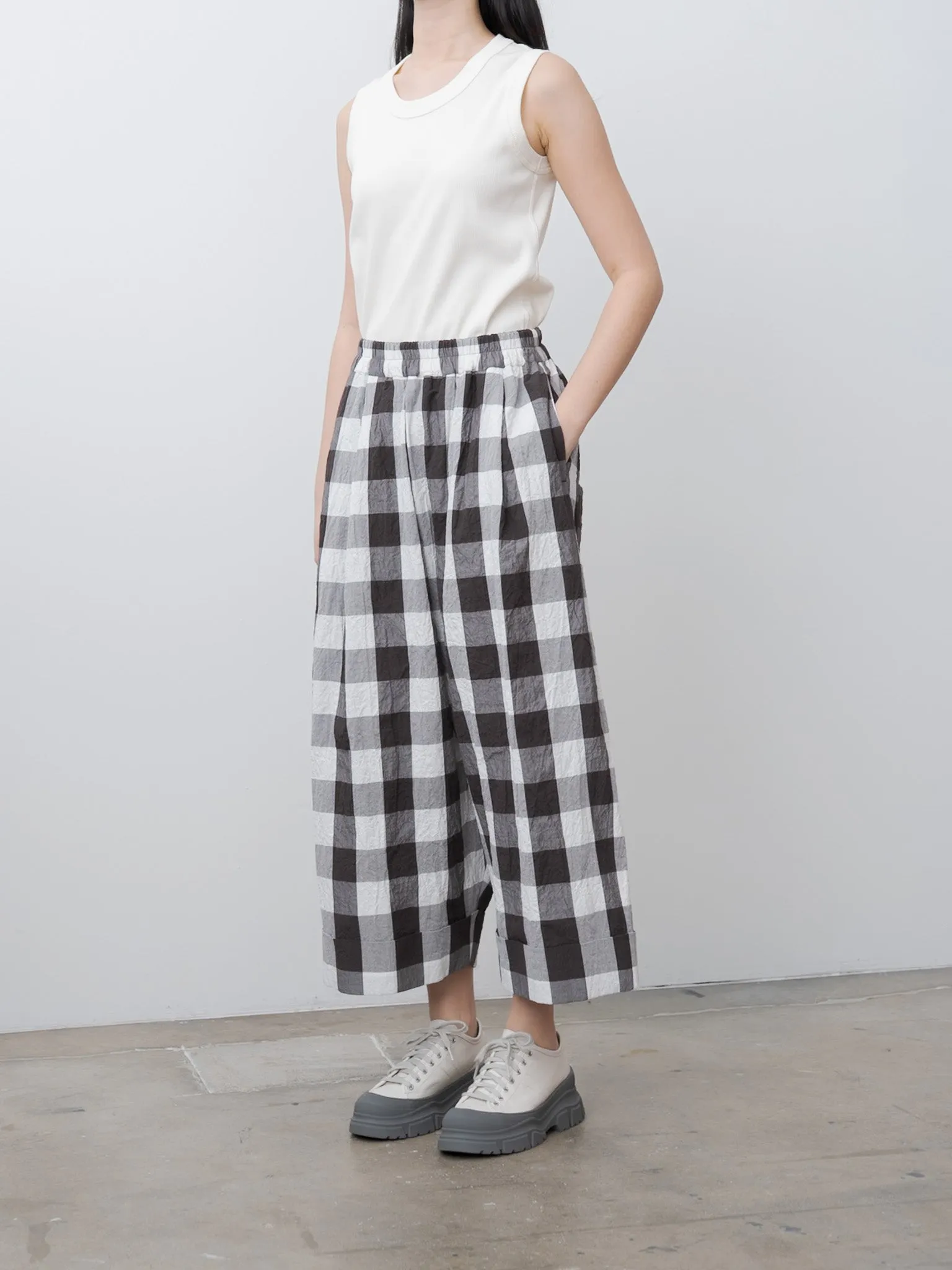 The Baker Trouser - Tablecloth Gingham Coffee sold by Namu Shop product image thumbnail 4