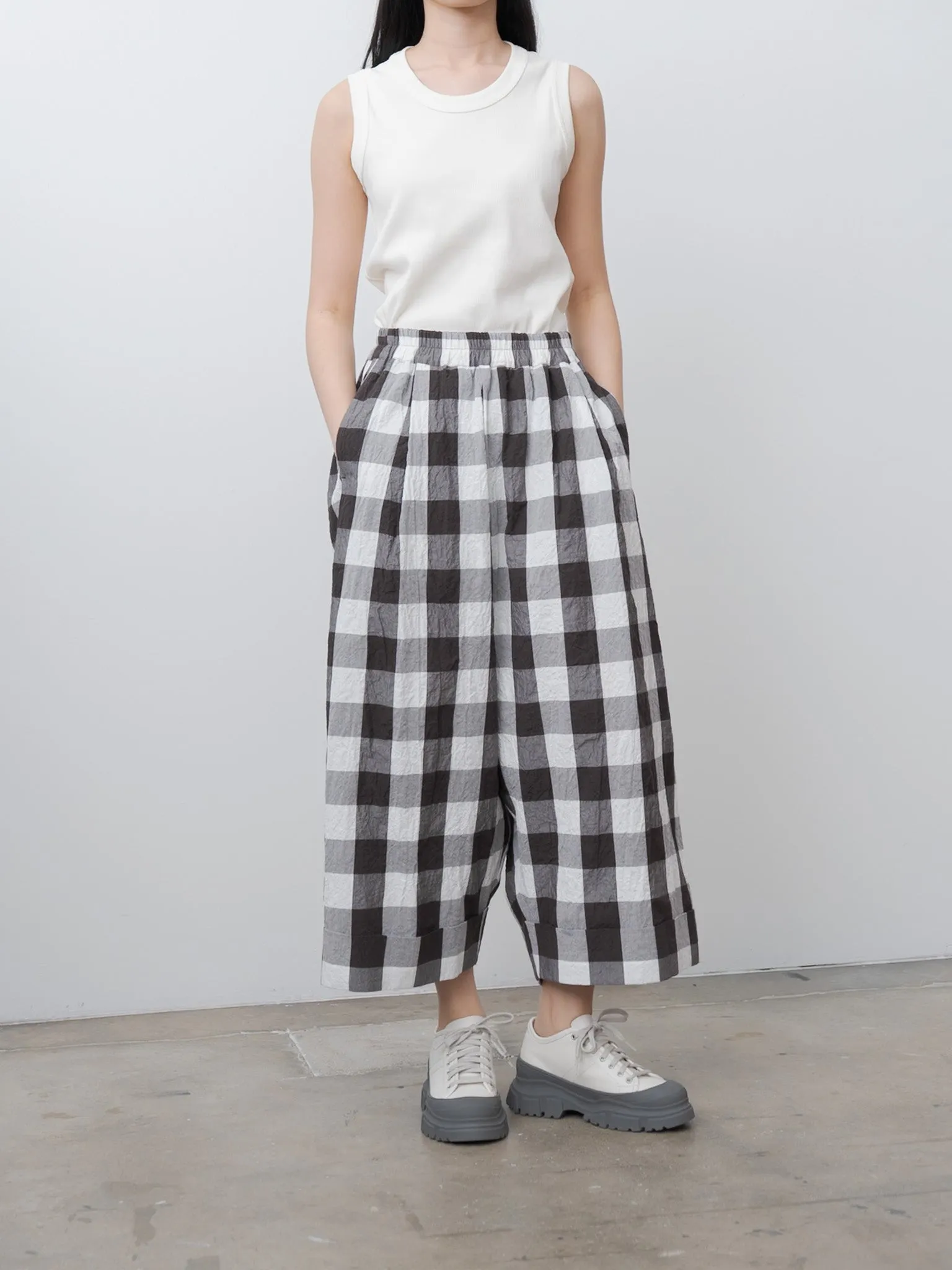 The Baker Trouser - Tablecloth Gingham Coffee sold by Namu Shop product image thumbnail 2