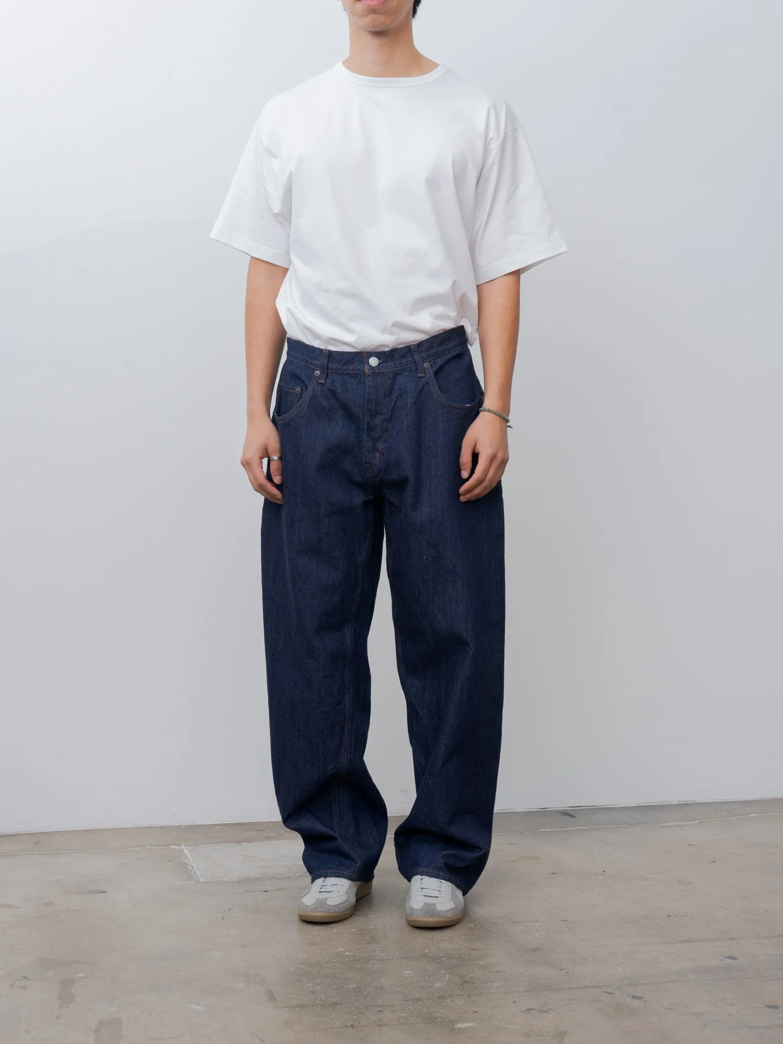 Baggy 5 Pocket Pants - Navy/One Wash sold by Namu Shop product image thumbnail 4