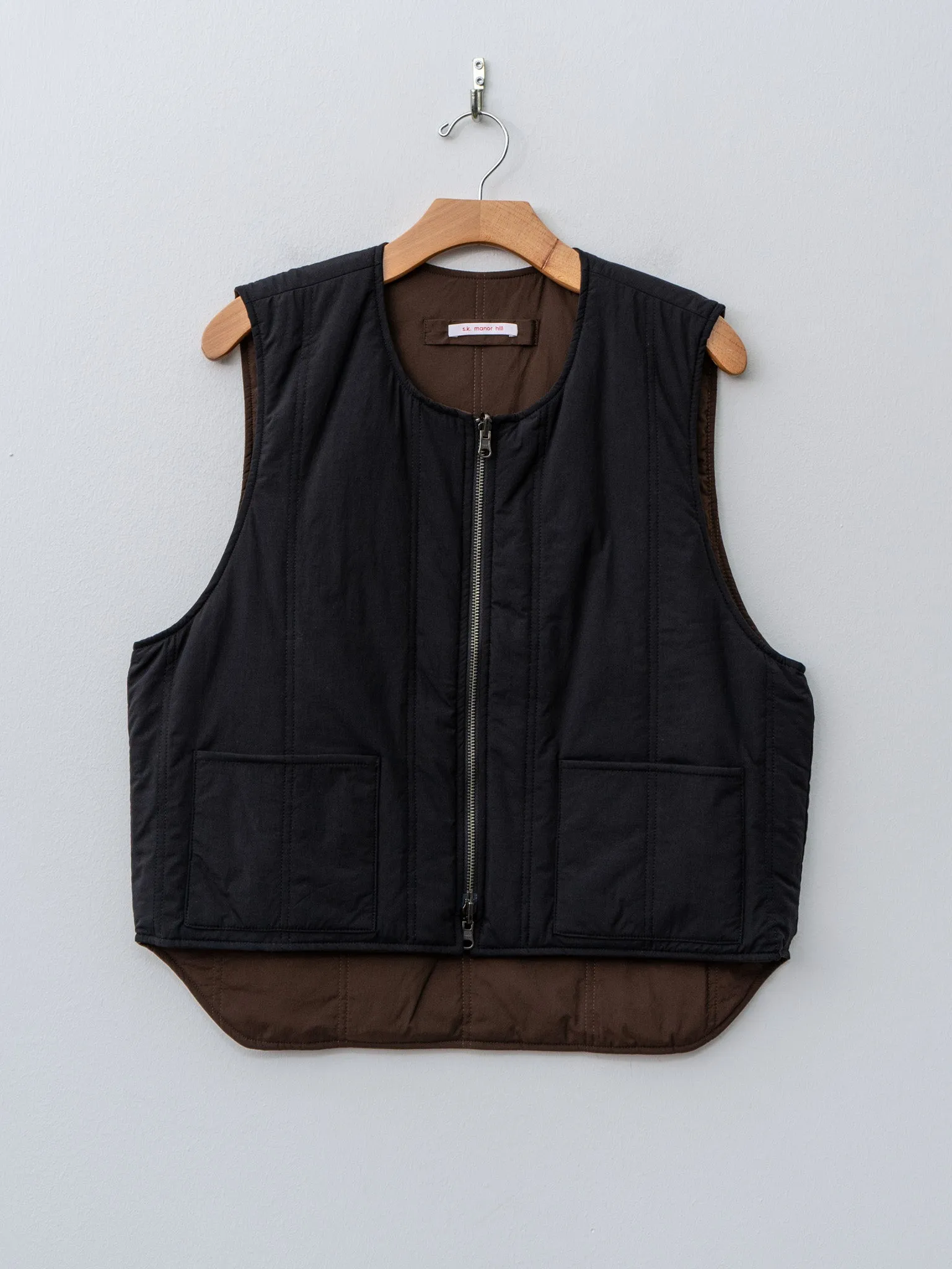 Reversible Ada Vest - Black Brown Quilted Recycled Nylon sold by Namu Shop product image thumbnail 3