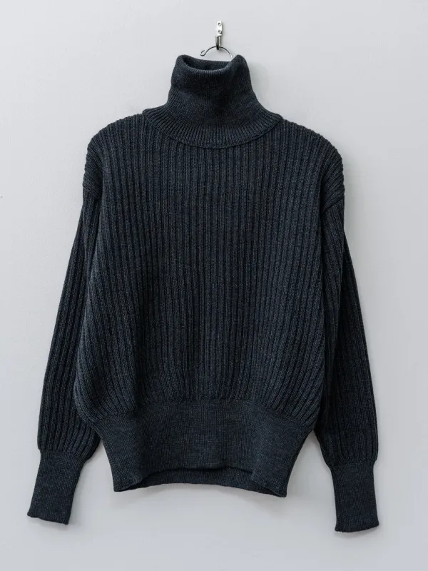 Funnel Neck Sweater - Navy sold by Namu Shop