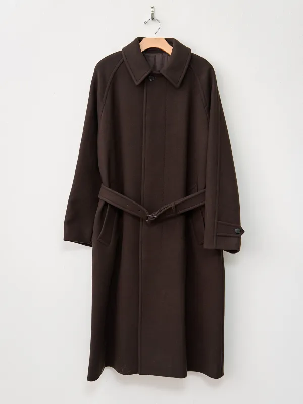 Super 140's Wool Melton Coat - Brown sold by Namu Shop