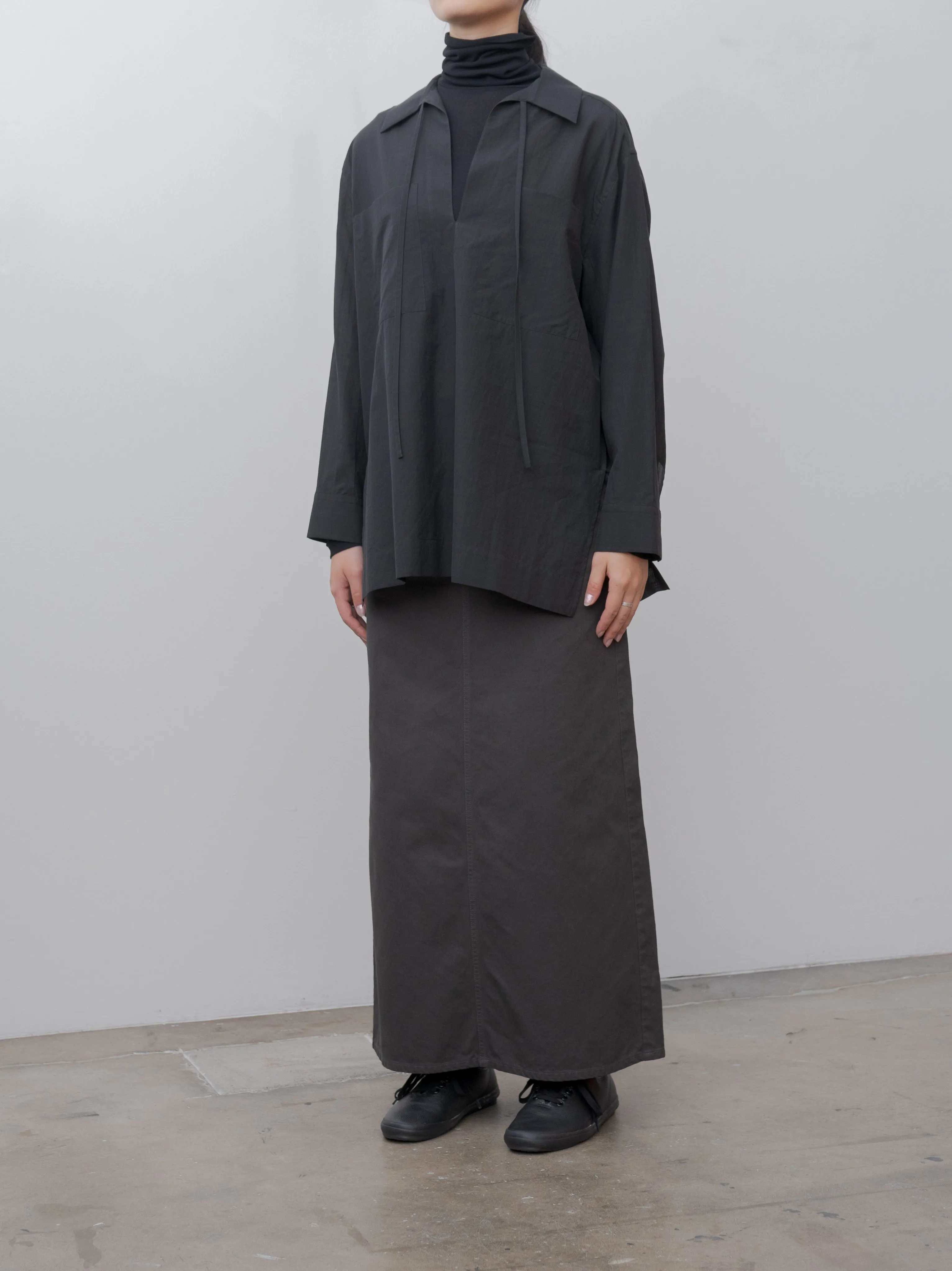 Cotton Lawn Pullover Shirt - Charcoal sold by Namu Shop product image thumbnail 4