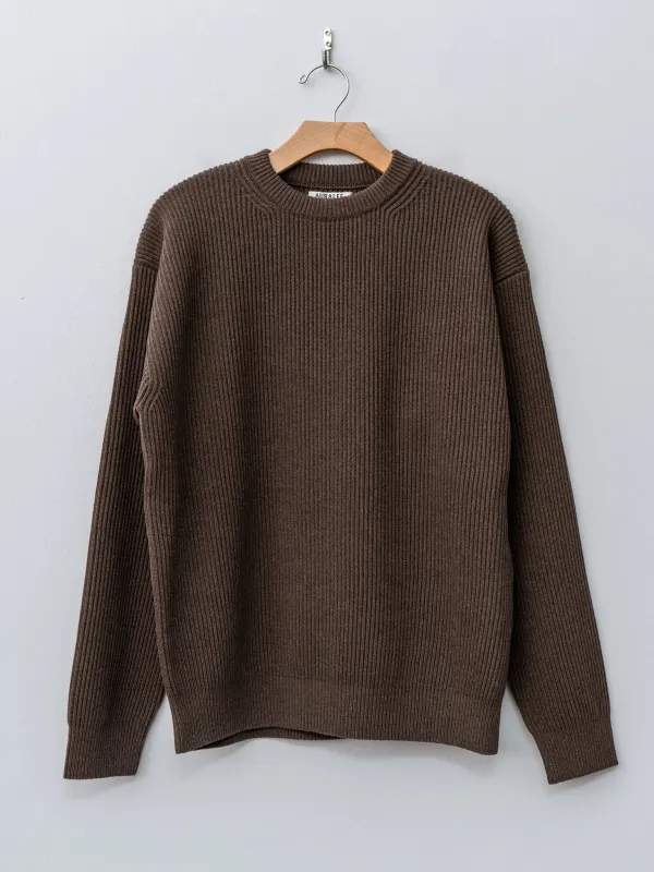 Super Fine Wool Rib Knit P/O - Top Brown sold by Namu Shop