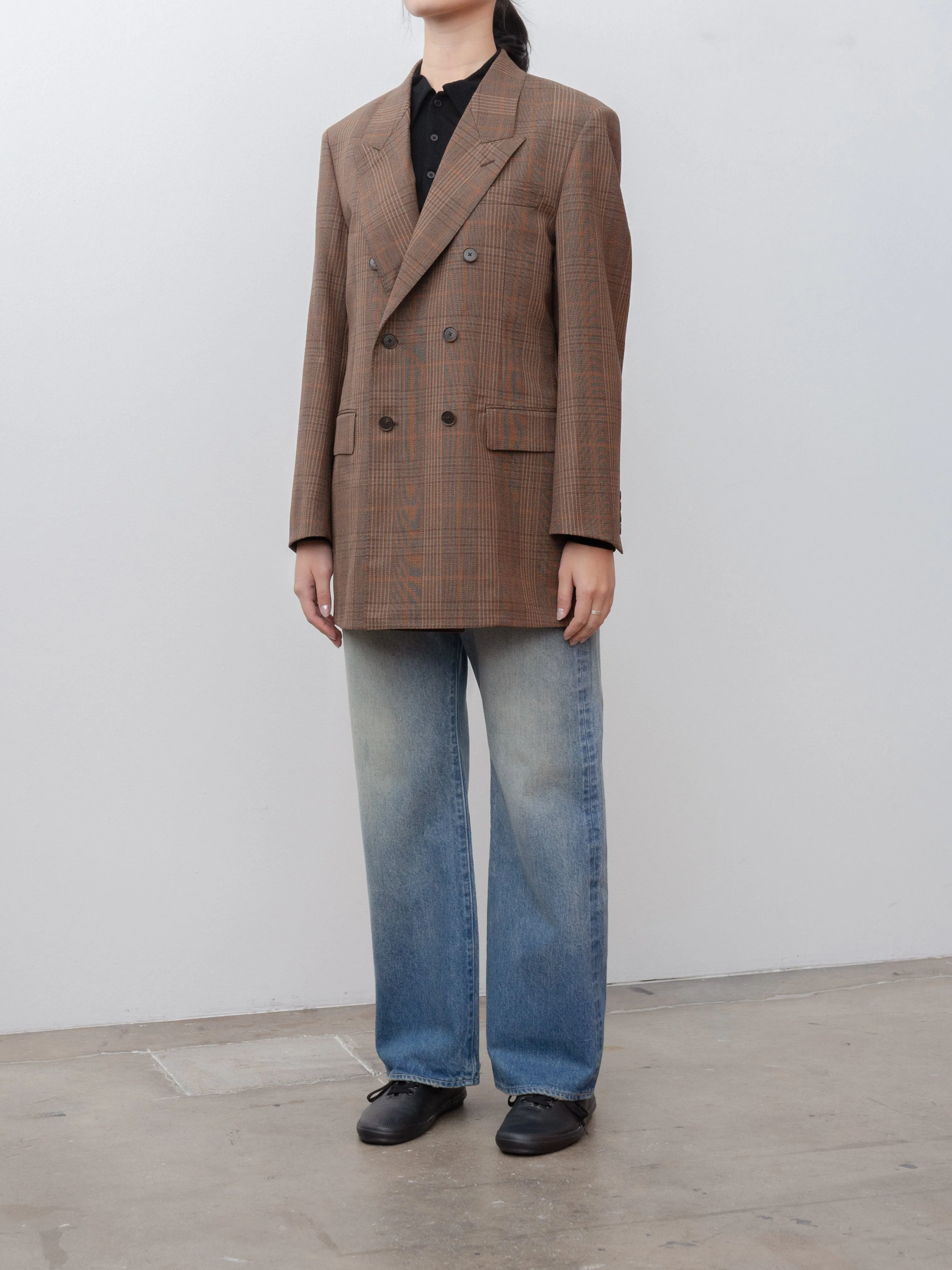 Bluefaced Wool Check Double-Breasted Jacket - Brown Check sold by Namu Shop product image thumbnail 2