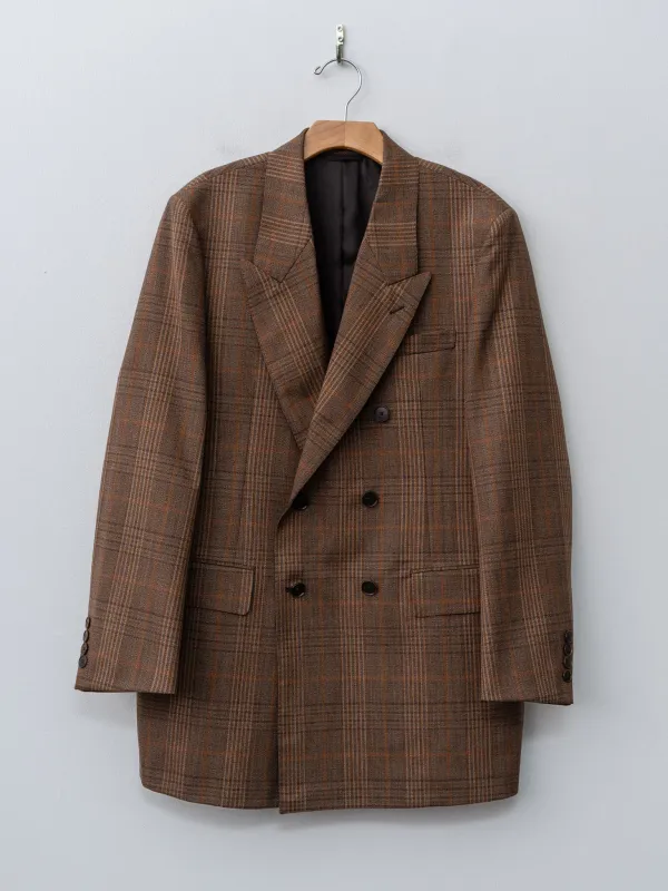 Bluefaced Wool Check Double-Breasted Jacket - Brown Check sold by Namu Shop